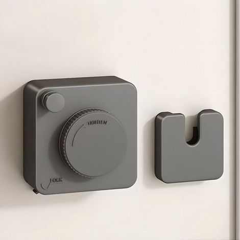 Étendoir à linge extensible - Étendoir invisible - Fil à linge - Étendoir pour balcon - Étendoir pour salle de bain - Noir - 9 x 4 x 9 cm - Acier inoxydable/aluminium/ABS Noir (1/5)