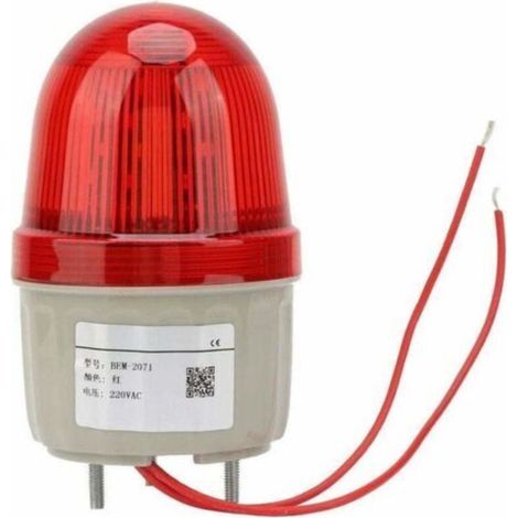 LED Lumière de Signal Stroboscopique 220V AC/3W, LED Clignotant Phare Lampe d'Avertissement de Alarme Lumière, Boulon de Fixé, Diamètre 75mm (1/4)