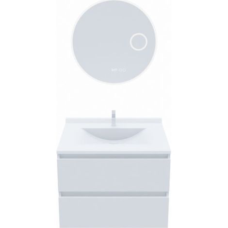 Meuble salle de bain ARLEQUIN 70 cm avec miroir Rondinara- Vasque Blanc- Traverses Blanc (1/5)