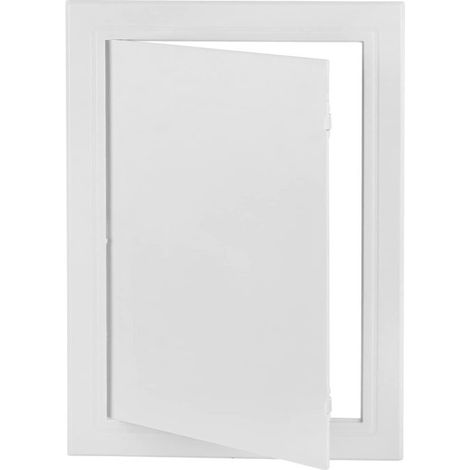 CABAX - Panneau d'accès en plastique 8 x 12 pouces pour cloisons sèches, porte d'accès murale renforcée pour plomberie avec charnières amovibles, couleur blanche (1/5)