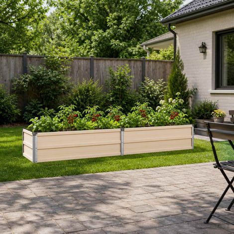 vidaXL Cama de Jardín Elevada Marfil 160 x 40 x 24 cm (1/5)