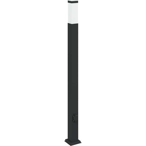 vidaXL Borne lumineuse avec sortie 110 cm Noir IP44 (1/5)
