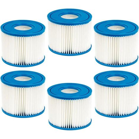Lot de 6 filtres de piscine pour cartouche Intex PureSpa Type S1 pour 29001E PureSpa Inflable Filtre de piscine Catridge