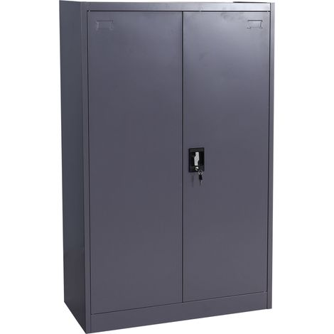 [NON UTILIZZATO] Armadio ufficio archivio faldoni HHG-731 2 ante 3 ripiani acciaio 40x90x140cm grigio scuro