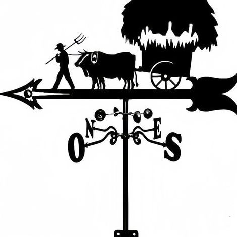 Girouette de chariot de fermier, indicateur de direction du vent, kit extérieur, jardin, pelouse, pince métallique, girouette (1/5)