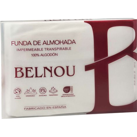 Funda de Almohada Respira Infantil Juvenil Transpirable Impermeable de Tejido 100% Algodón Natural (70 cm)
