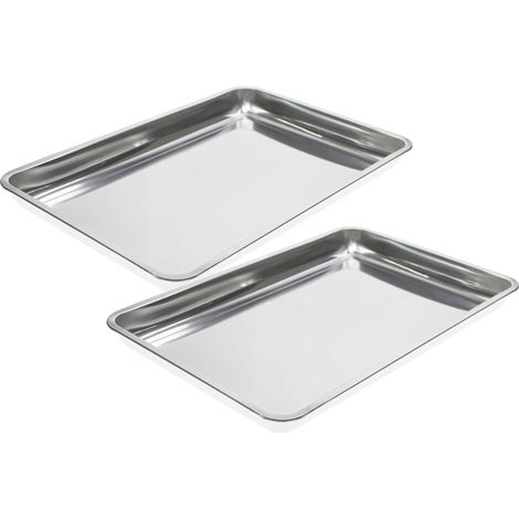 vhbw 2x Vaschetta raccogligrasso per barbecue a gas - contenitore di raccolta, acciaio inox, capacità 9 L, utilizzo versatile (1/4)