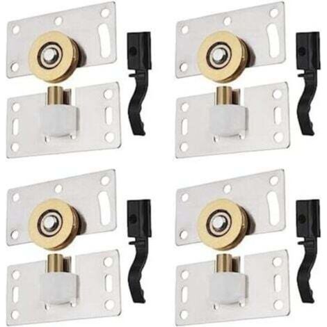 Sets Edelstahl-Schiebetürrollen, Schiebetürbeschläge für Möbel, Kleiderschränke und Fenster