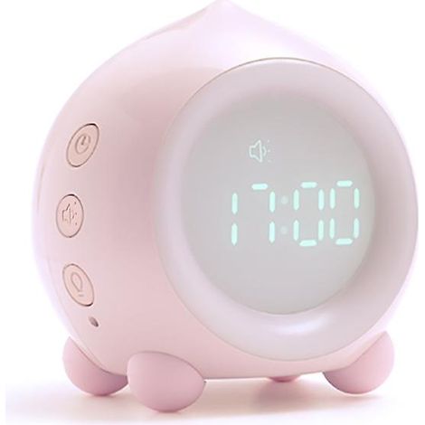 Réveil intelligent à commande vocale avec haut-parleur (rose) (1/5)