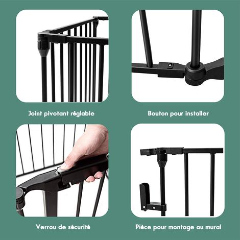 Costway Barrière de Sécurité Grille de Protection Cheminée en Acier de Haute Qualité avec Porte