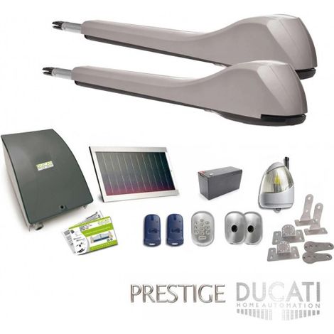 Kit Motorisation Portail Solaire Ducati Home Automation EVE 948T SOLAR - pour portails à 2 vantaux battantes max 5m 500kg chacun (1/5)
