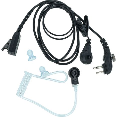 vhbw Headset kompatibel mit HYT/Hytera TD510, TD520, PD560, TC620, PD500 Funkgerät mit Push-to-Talk Mikrofon