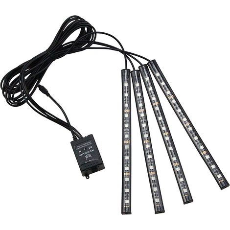 LED-Innenbeleuchtung – Innenraumbeleuchtung mit 12 LEDs, drahtloser Fernbedienung, 24-Tasten-Fernbedienung, wasserdichte, mehrfarbige Unterbodenbeleuchtung (1/4)
