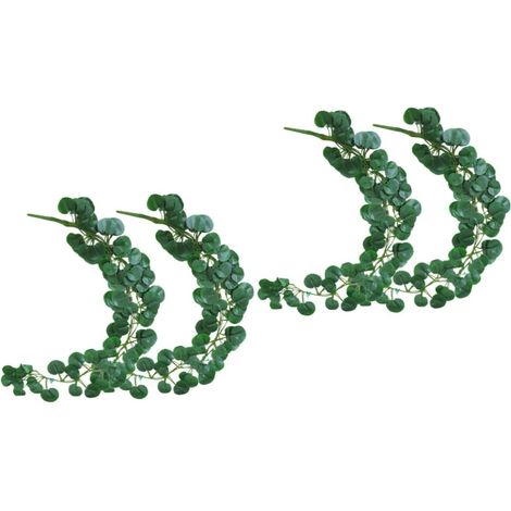 4pièces Décoration Murale Vertes Simulées Plantes Grimpantes Rattan Artificiel pour Mariages Et Fêtes Style De Begonia (1/5)