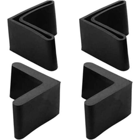 PA 8er-Pack 25 x 25 mm (0,98 Zoll) L-förmige Gummi-Beinkappen, Bettrahmen-Endkappen, schwarze Gummi-Beinkappen für Eckbeine aus Eisen (schwarz) (1/3)