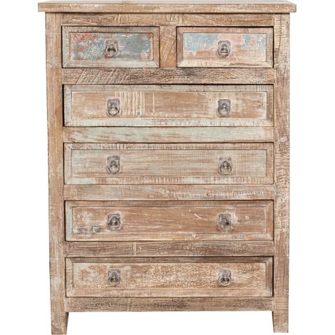 Solid recycled wood chest of drawers antique finish (1/5)