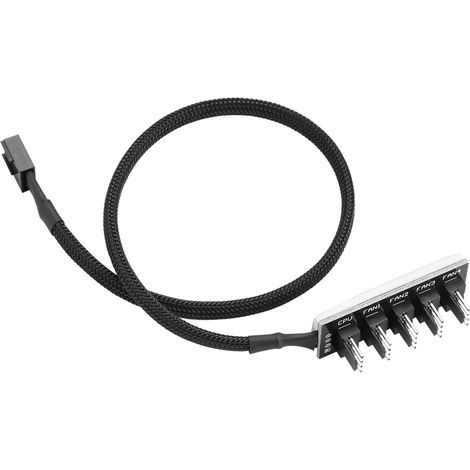 PWM-Lüfterverteiler – 5-Port-4-Pin-PC-Hub – Für CPU- und Gehäuselüfter – Geflochtenes Kabel – 1 Buchse auf 5 Stecker (1/5)