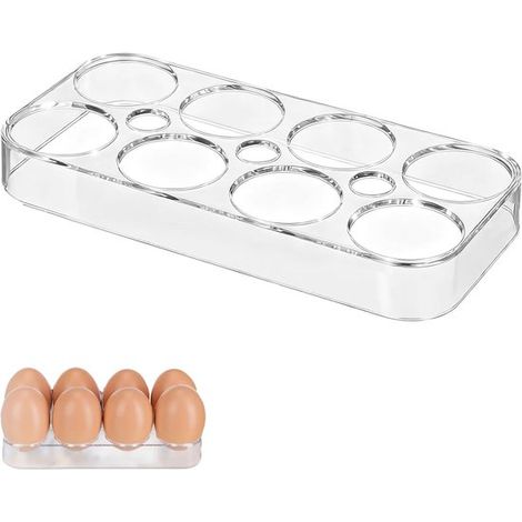 Eierablage für den Kühlschrank – Eieraufbewahrungsregal – Küchenregal – Transparentes Design – Für 8 Eier – Transparent (1/5)