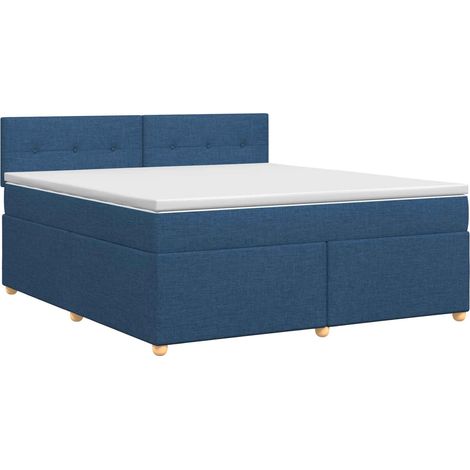 Maison Exclusive - Letto box spring con materasso Blu 160 x 200 cm Tessuto (1/5)