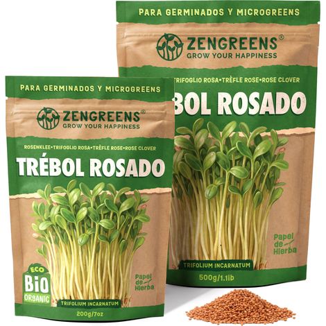 Semillas para germinar eco Trébol rosa 200 g brotes y microgreens (1/5)