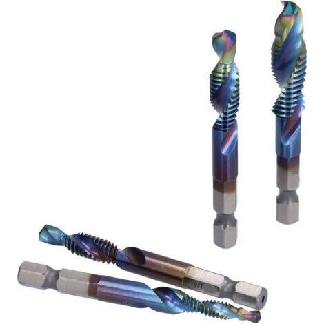 Foret à taraud en spirale multifonctionnel, mèche à tige hexagonale en acier rapide pour le perçage, la coupe du taraudage 6 pièces (1/5)