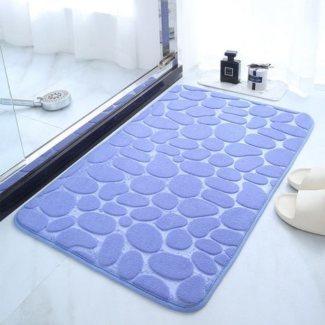 Tapis de bain absorbant et antidérapant paillasson en velours doux, le sol de la salle de bain sèche plus facilement 40×60cm (1/2)