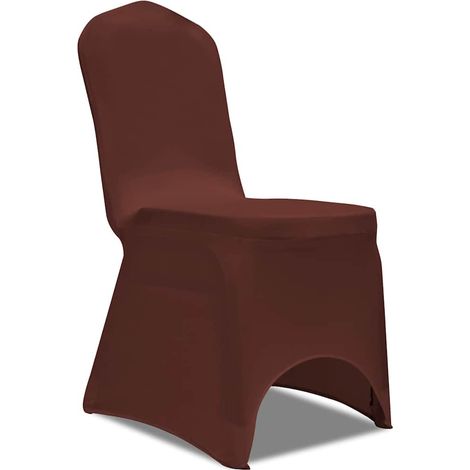 Maison Exclusive - Housse de chaise extensible 6 pcs marron (1/5)