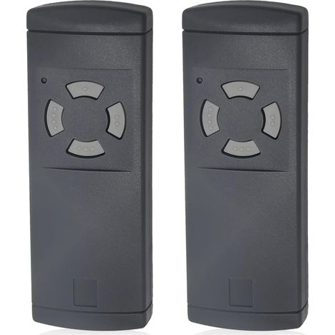 Télécommande de Garage Compatible avec 40,685 MHz à Boutons Gris, pour HSE2-40, HSE4-40, HS2-40, HS4-40, HSM2-40 et HSM4-40, Lot de 2, Non Compatible BiSecur (1/5)