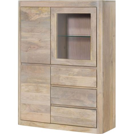 Vitrine Mango 109x40x145 weiß lackiert TORONTO 309