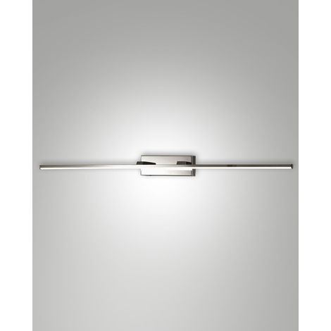 Nala Lampada da Parete LED Integrato 15W 1850lm 3000K IP44 in Metallo e Metacrilato Colore Cromo, Design Moderno e Funzionale per Interni ed Esterni