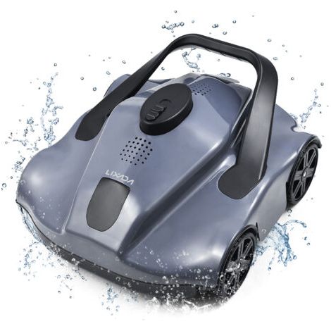 Robot nettoyeur de piscine automatique sans fil avec une autonomie de 130 minutes, capable de nettoyer 100 m², étanche IPX8, convient aux piscines hors sol. (1/5)