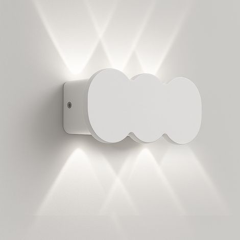 Applique da Muro 6 Led Lampada a Parete Bianca con Luce Bianco Freddo 15x8x3cm (1/5)