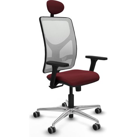 Silla de oficina piqueras y crespo Motilla cuero sintético granate (1/2)