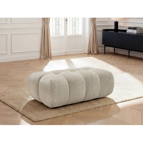 BOBOCHIC - Pouf JAYA tissu chenille   Beige
