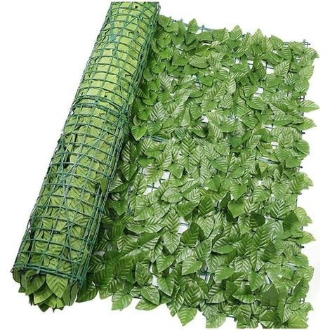 Haie artificielle lierre vert 1 rouleau – Brise-vue anti-UV pour extérieur – Clôture décorative facile à installer – Réduction du bruit (1/5)