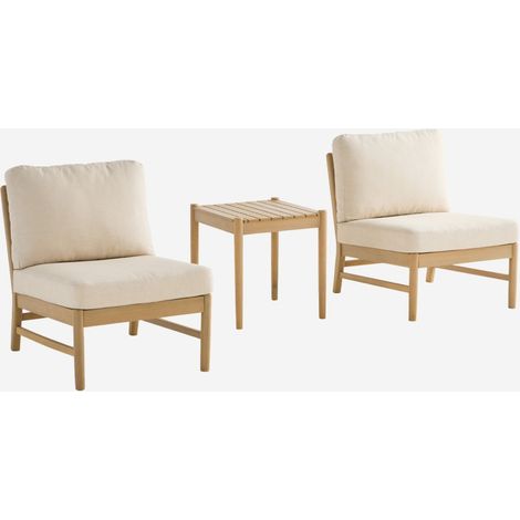 Conjunto de muebles de jardín de madera de acacia, 2 plazas