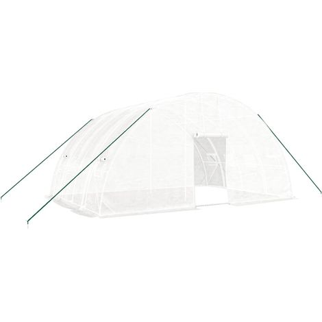 Serre avec cadre en acier Blanc 24 m² 6x4x2,85 m