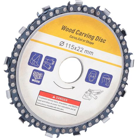 Disque à chaîne circulaire 13 dents de 11,4 cm (4,5 po) pour meuleuse d'angle, lame de scie, roue à sculpter le bois, 13 000 tr/min