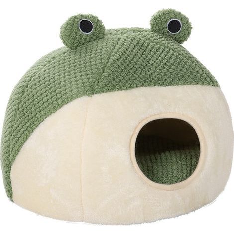 Lit pour chat en peluche ultra douce 2 en 1 pour chat d'intérieur, coussin de grotte pour soulager la pression musculaire et articulaire, design privé confortable, coussin amovible lavable, antidérapa (1/5)