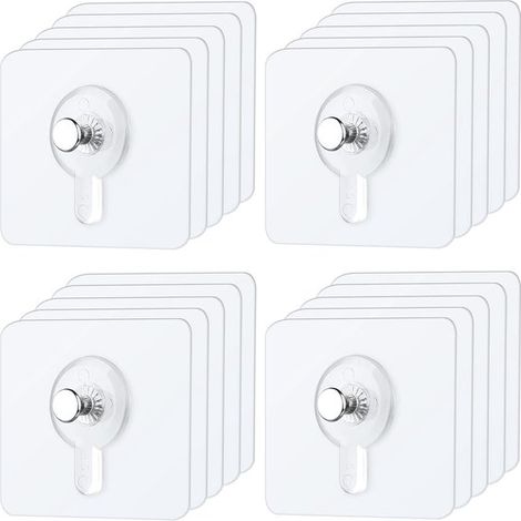 Dailygoods - Ganci per foto 20 pezzi - Autoadesivi - Trasparenti - Per foto/poster - Quadri decorativi - Peso massimo 5 kg - Ganci per appendere (1/5)