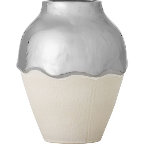 Bloomingville - Silvio Vase - Silver - Stoneware