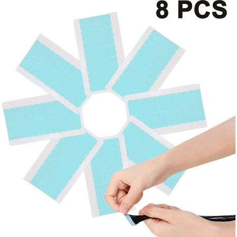 8 feuilles de ruban adhésif de rechange, bandes adhésives de rechange pour extensions de cheveux à bandes adhésives, ruban adhésif double face pour extensions de cheveux, tissage de cheveux, ruban pou
