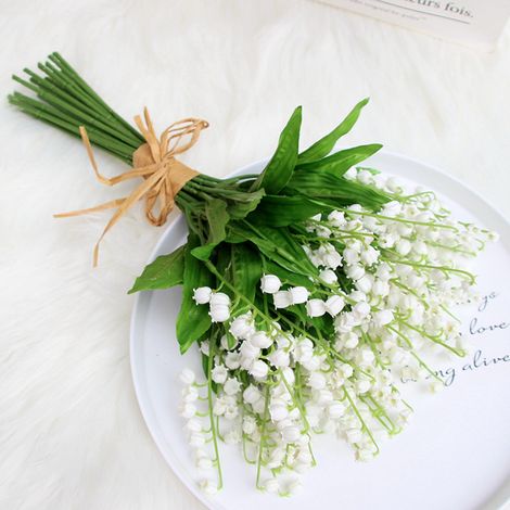 12 tiges muguet artificiel haute simulation fleurs fausses pour décoration mariage maison (1/5)