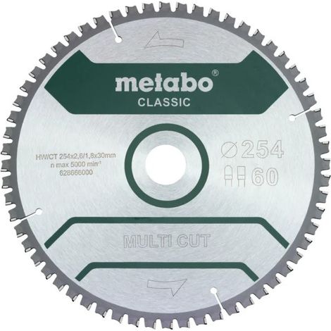 Metabo Lame de scie "multi cut - classic", 254x30 Z60 FZ/TZ 5° nég (628285000)