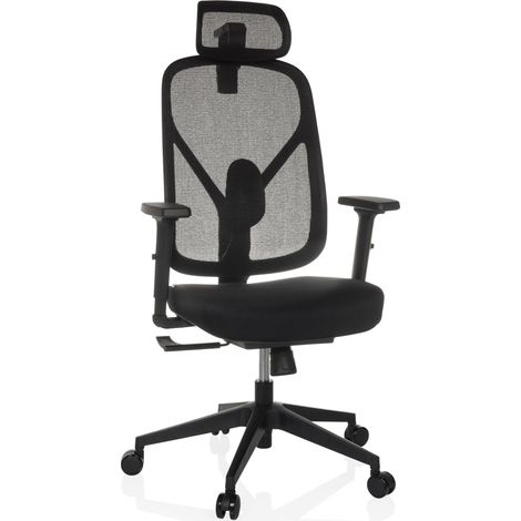 Bürostuhl / Drehstuhl RALOO ECO Sitz Stoff / Rücken Netzstoff schwarz hjh OFFICE (1/5)