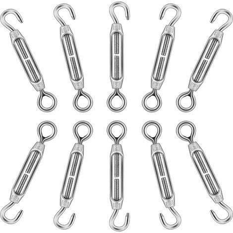 Bardusch-10 tendeurs câble inox M4 réglables, pour fil à linge, clôture de jardin et corde extérieure (1/5)