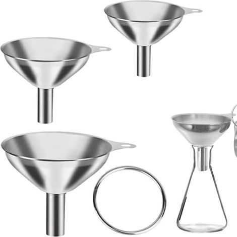 3er Edelstahl Trichter Set für Küche, Öl, Mehl, Flüssigkeiten, Spülmaschinenfest (1/5)