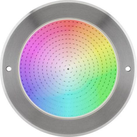Lámpara LED SLIM 5mm Ø230mm para piscinas, 12V AC/DC, IP68, 35W, RGB, acero inox 316, RGB