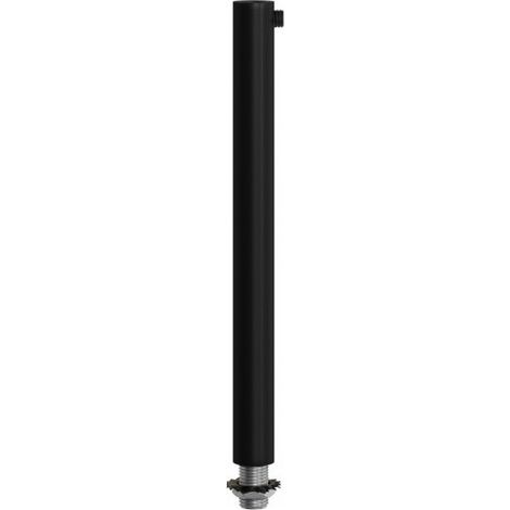 Serre-Câble Tubulaire Noir mat 150 mm : Fixation Métallique avec Tige, Écrou et Rondelle - Idéal pour Câbles Longs