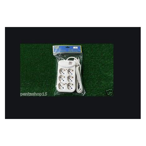 MULTIPRESA UNIVERSALE 6X 10A   16A CON SCHUKO CON CAVO